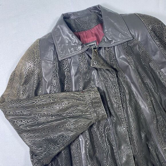 Vintage Gino Di Giorgio by Comint Womens Large Leather Bomber Jacket 80s 90s Zip - Picture 1 of 16